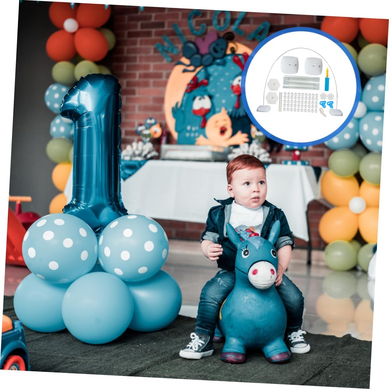 Balloon Arch Stand Kit 15 Section Fiber Pole Water Balloon Kit for Party Decorations