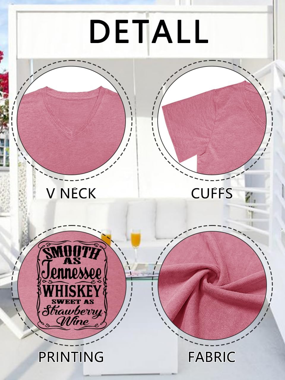 Women Summer Beach Tops Trees Print V Neck Short Sleeve Coconut Tree T Shirt Funny Graphic Tees - Image 5