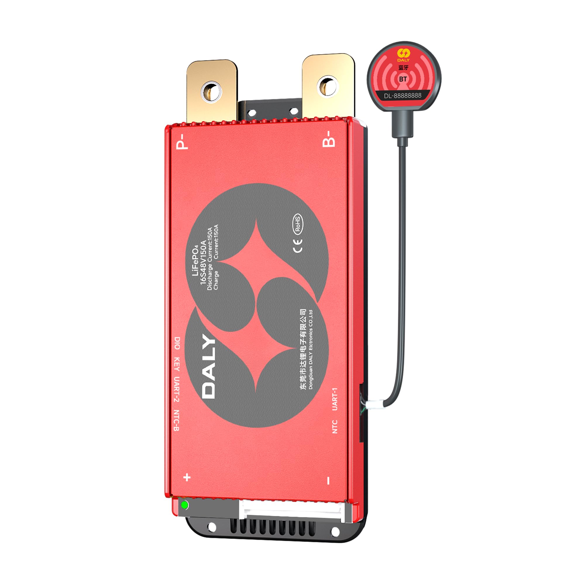 DALY BMS 48 V 16S 150 A LiFePO4 - Placa de protección de batería Inteligente con Bluetooth para Sistemas de energía Solar con baterías de Litio de 48 voltios