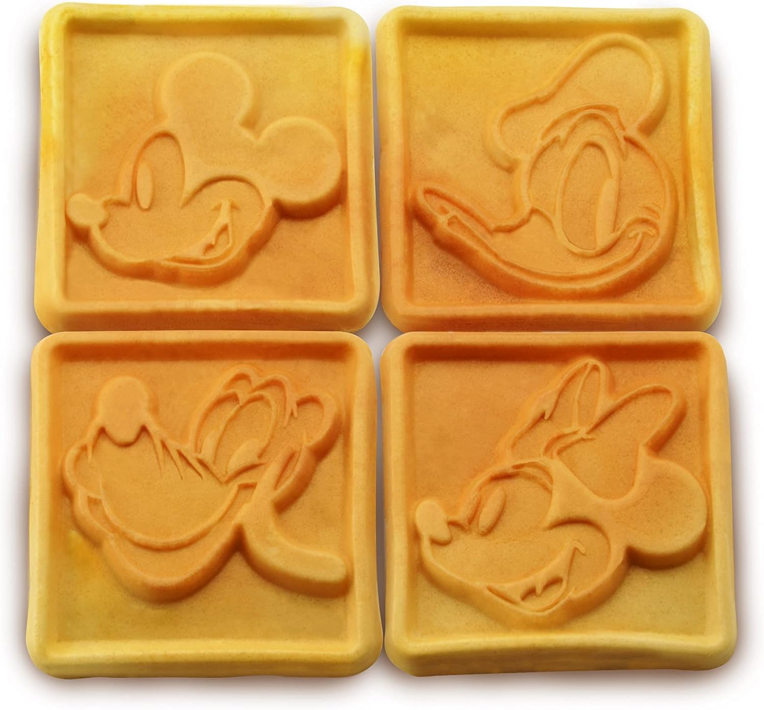 Disney Mickey & Friends Four Waffle Maker by Select Brands - Cute Appliance for Small, Square Waffles - Mickey Mouse Waffle Machine - Disney-Themed Appliance with Ceramic Nonstick Coating
