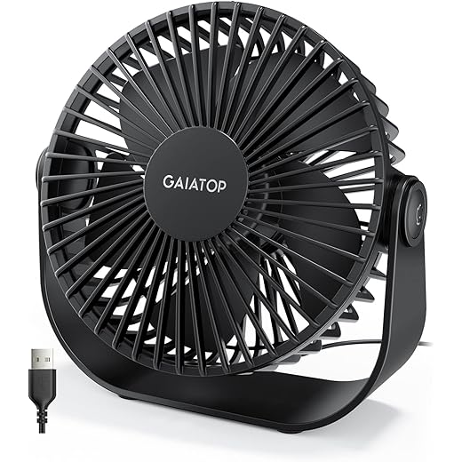Gaiatop Portable Desk Fan, Quiet, 5.5 inches