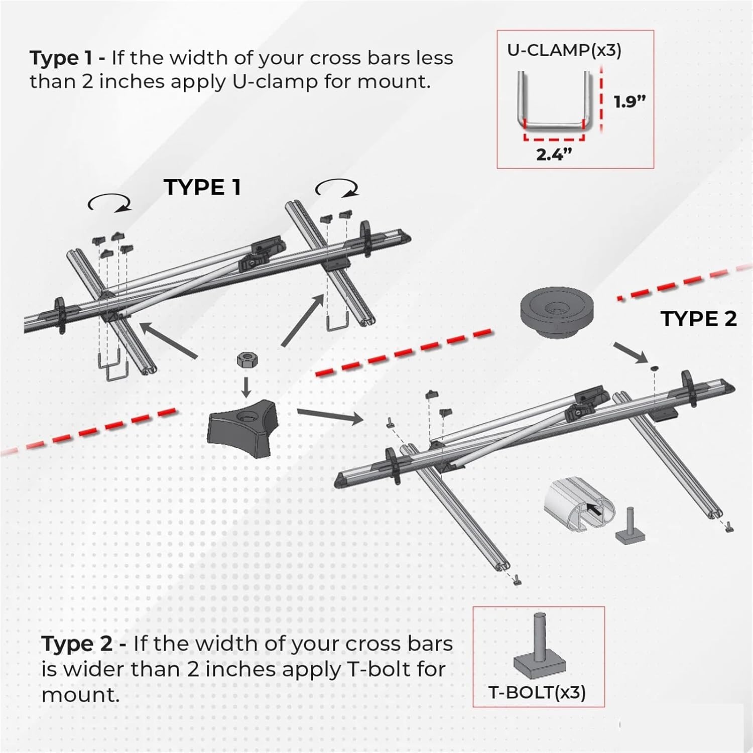 Compatible Roof Rack Set with Bike Carrier for Select SUV Models, 3-Piece Silver