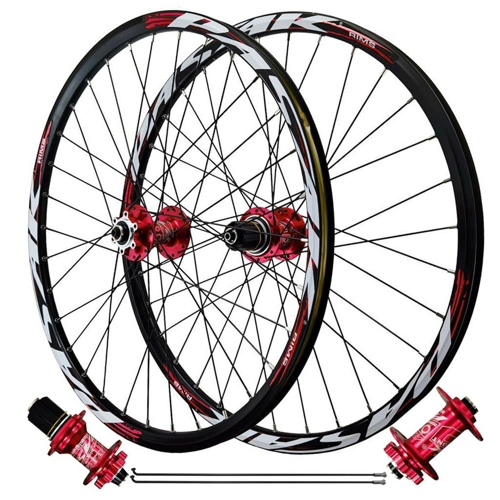LPYDWZ MTB Wheelset 26 Inch 27.5" 29 ER, Aluminium Alloy Bicycle Rim HG Sealed Bearing 142mm Thru Axle 32H Front Rear Rim for 7-12 Speed Cassette(THRU AXLE Front+Rear,26 inch)