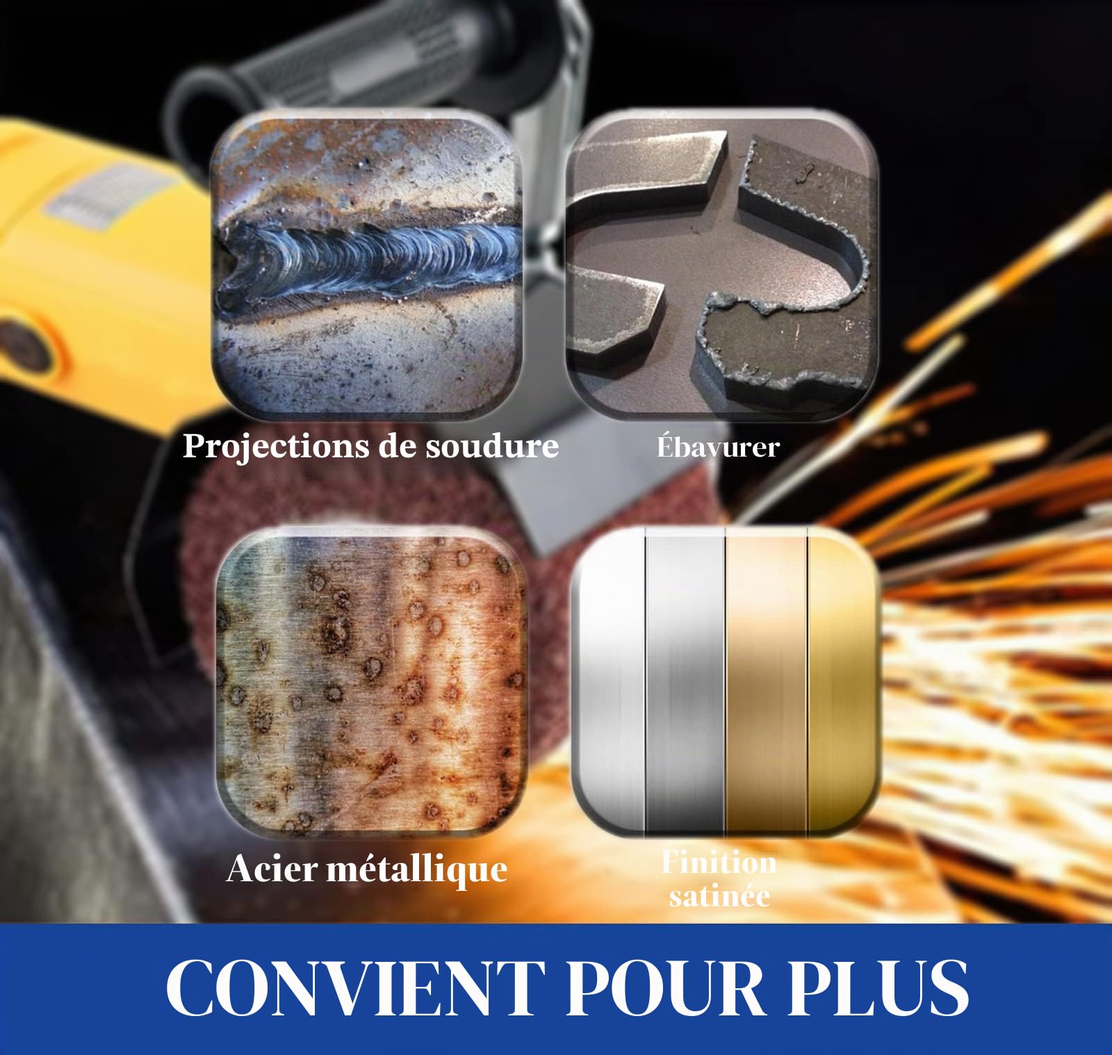 Brosse Rouleau Abrasif en Fibre Synthétique - Rénovation de Tous Types de Surfaces Pour Machine à Satiner - Grain 120