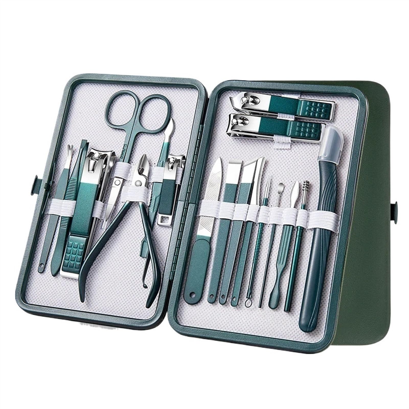 Set manicure Kit tagliaunghie Kit tagliaunghie, set manicure professionale con custodia in pelle, strumenti for unghie in acciaio inossidabile for uomini e donne, 7-18 pezzi per Cura Unghie Mani Piedi