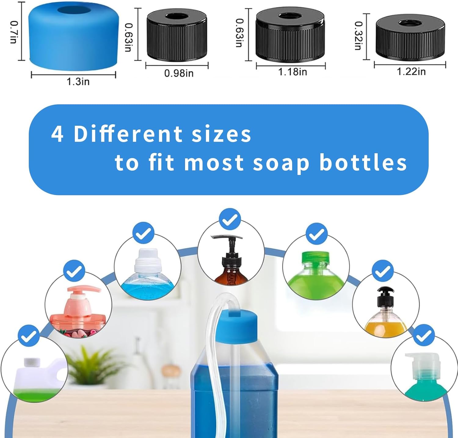 Soap Dispenser for Kitchen Sink, Premium Built in Sink Soap Dispenser Brushed Nickel, Under Sink Soap Dispenser Pump with 39.3" Extension Tube kit, No More Refills - Image 5