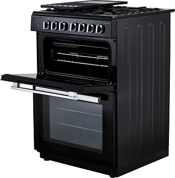 Rangemaster Professional Plus 60 PROPL60DFFBL/C 60cm Wide Double Oven Dual Fuel Cooker - Black/Chrome - A/A Rated [Energy Class A]