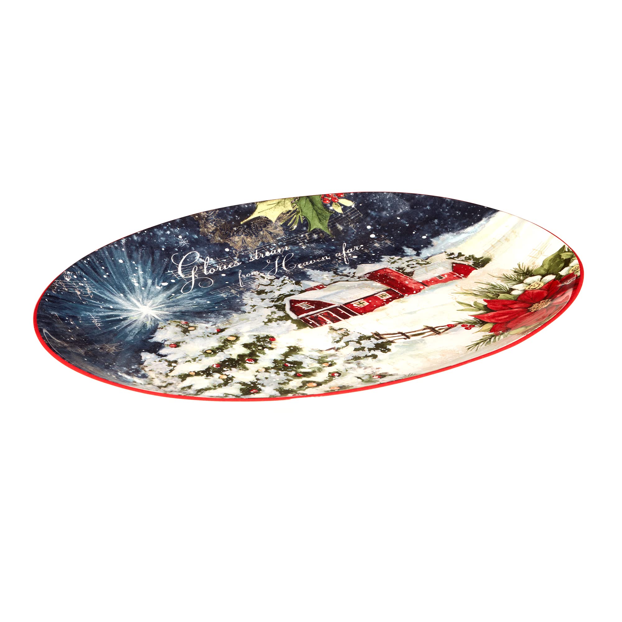 Certified International Silent Night Oval Platter, 16" X 12", Large