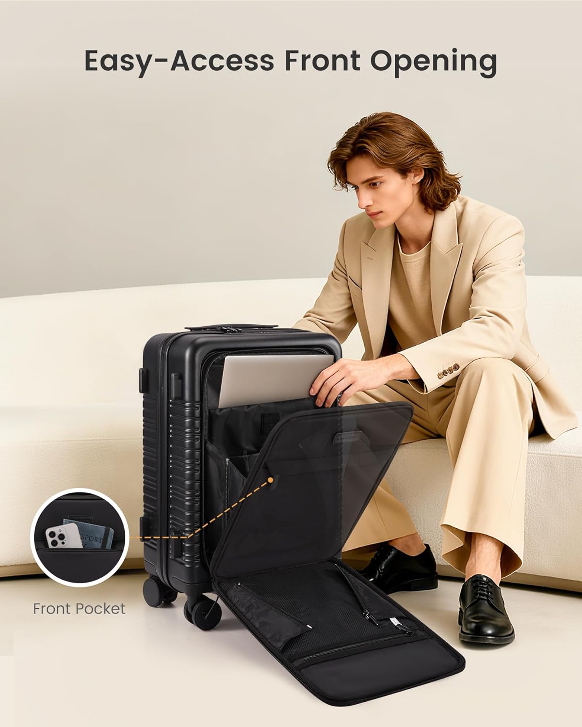 LOVEVOOK Lightweight Spinner Carry on Suitcase