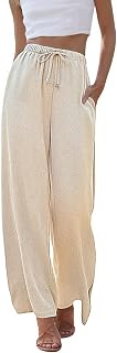 UMIPUBO Womens Linen Pants Flowy Palazzo Wide Leg Pants
