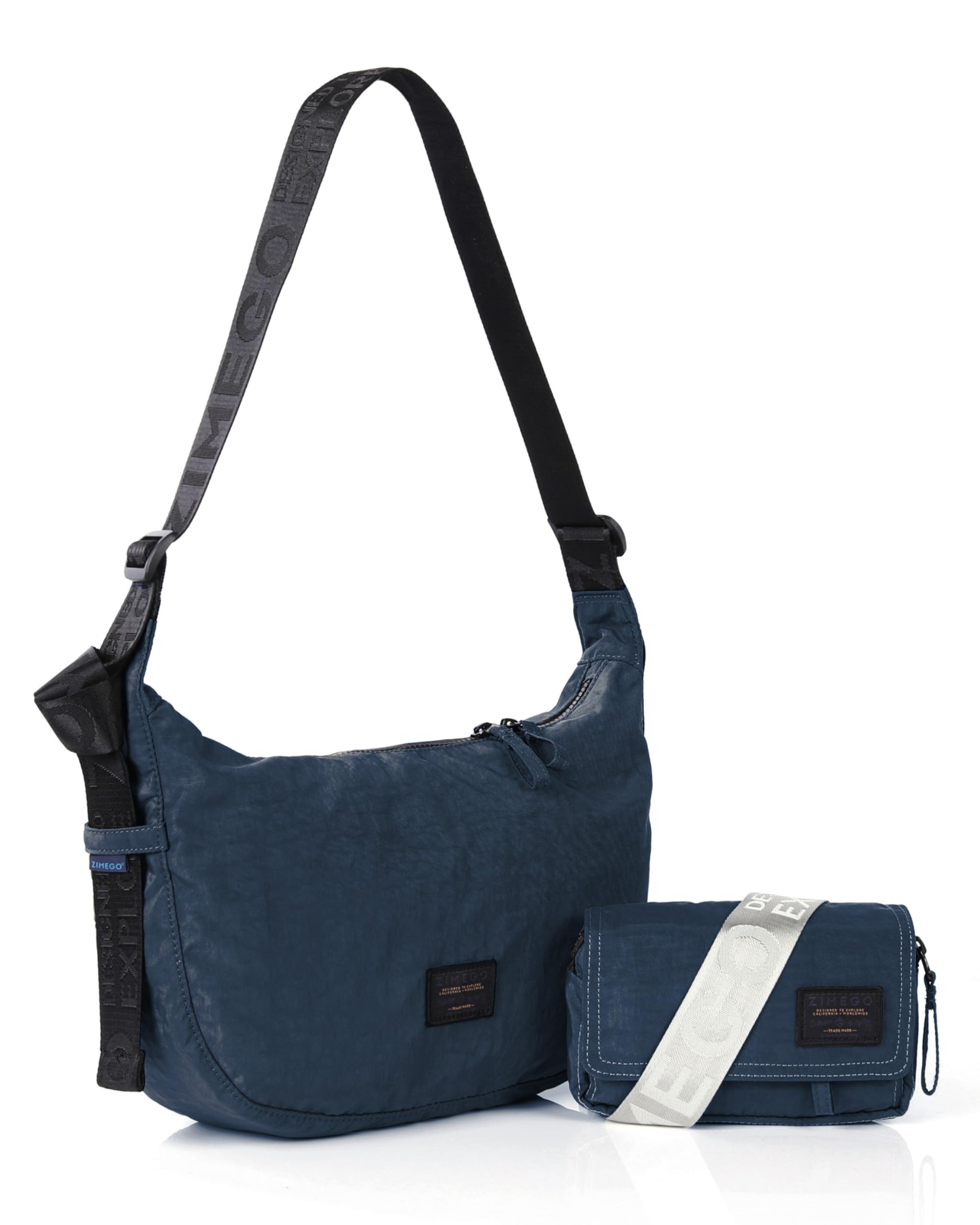 ZIMEGO Basic Crescent Crossbody Hobo Bag with Mesh Zipper Pocket