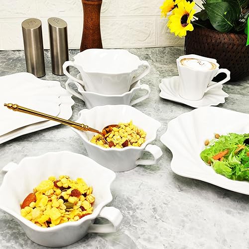 Miniatura 8 de Juego de 4 tazas de café expreso de 4.25 onzas Tazas y platillos de espresso de estilo italiano Juego de tazas de espresso de porcelana Tazas de