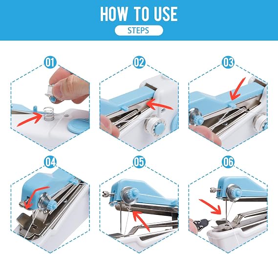 Handheld Sewing Machine CS101,Sewing Machines for Beginners, Portable Electric Mini and Samll Hand Held Sewing Machines Kit for Adults and Kids for Quick Stitching for Hemming and Patches
