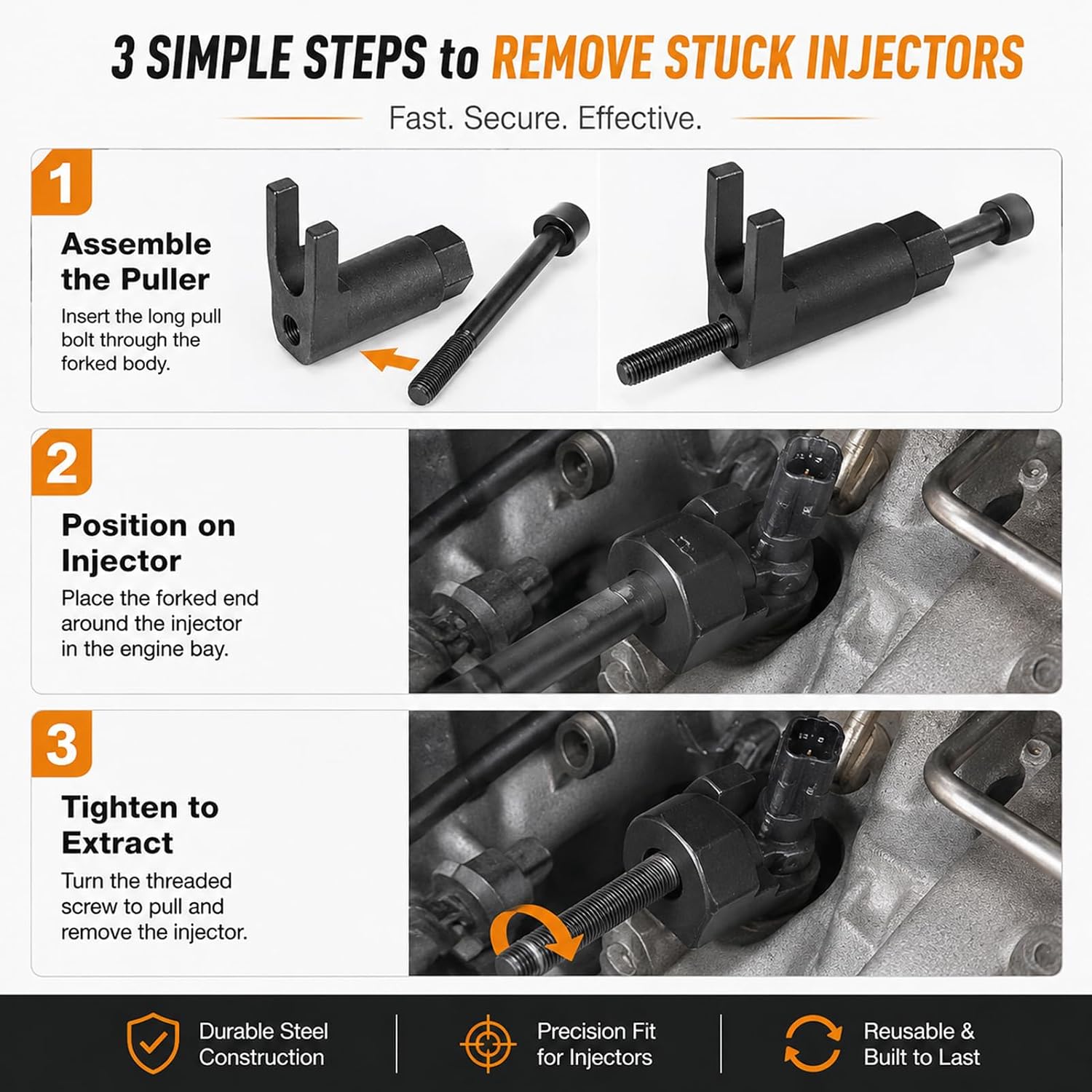 Fuel Injector Removal Tool Compatible with Ford 6.7L Diesel
