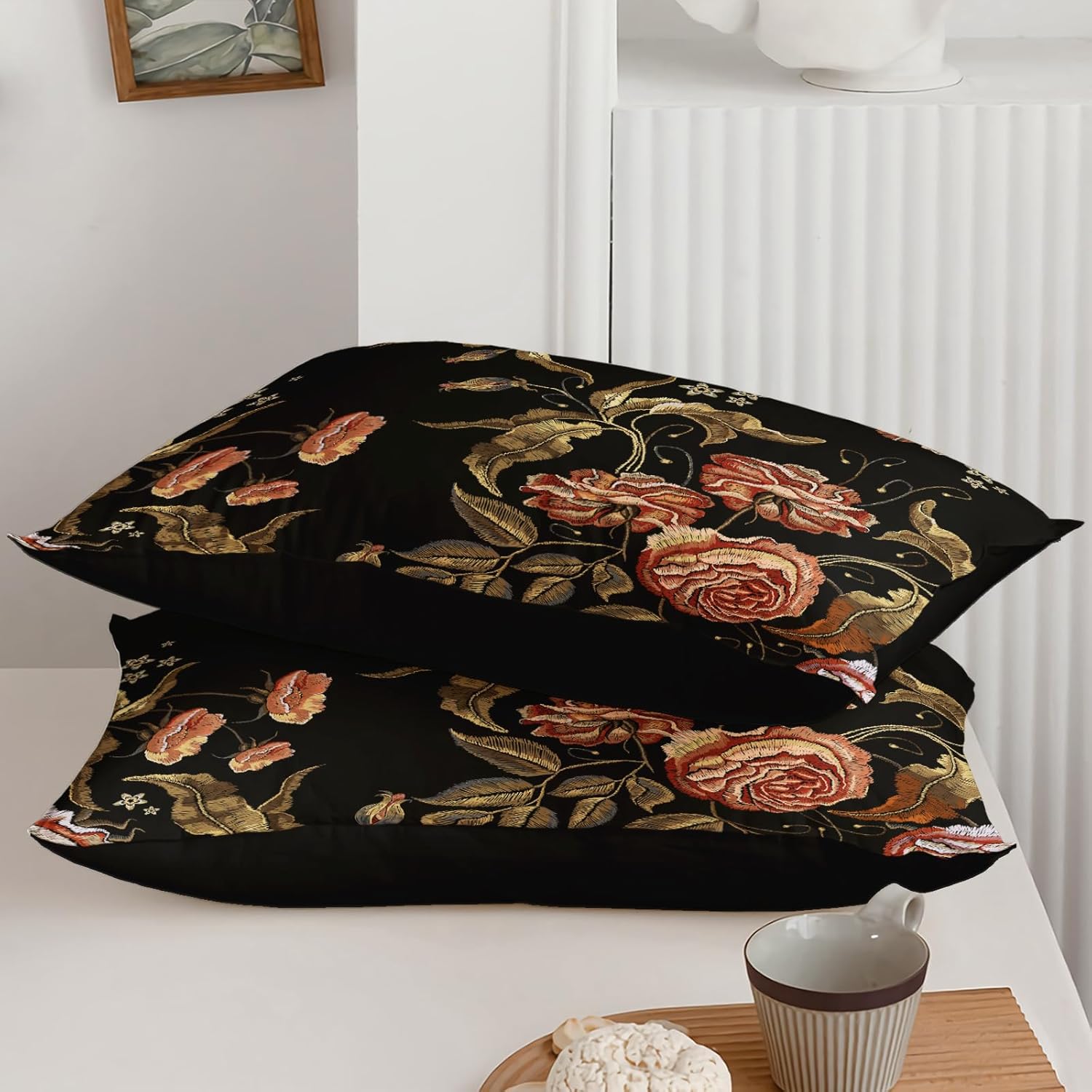 Axolotl Retro Rose Comforter Set Vintage Flower Bedding Set Elegant Floral Room Decor Shabby Chic Quilt Set for Women Adults Boho Flowers Duvet Set 3Pcs Farmhouse Paisley Bed Set with 2 Pillow Cases