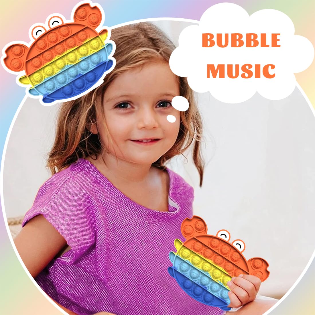 Pop On It Poppit Poppit Fidgettoys Antystresowy Push Bubble Sensoryczna Silikonowa Zabawka Dla Dzieci I Dorosłych (Krab)
