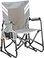Vista 24 de GCI OUTDOOR Freestyle Rocker XL con mesa auxiliar Silla de campamento Mecedora plegable portátil con reposabrazos sólidos y duraderos, soporte Rojo