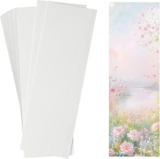 Lot de 30 marque-pages vierges en papier aquarelle, 4,8 x 19,8 cm, blanc, 63 kg, papier cartonné épais pour aquarelle, livres, cadeaux, peinture, dessin, bricolage, pour enfants et étudiants