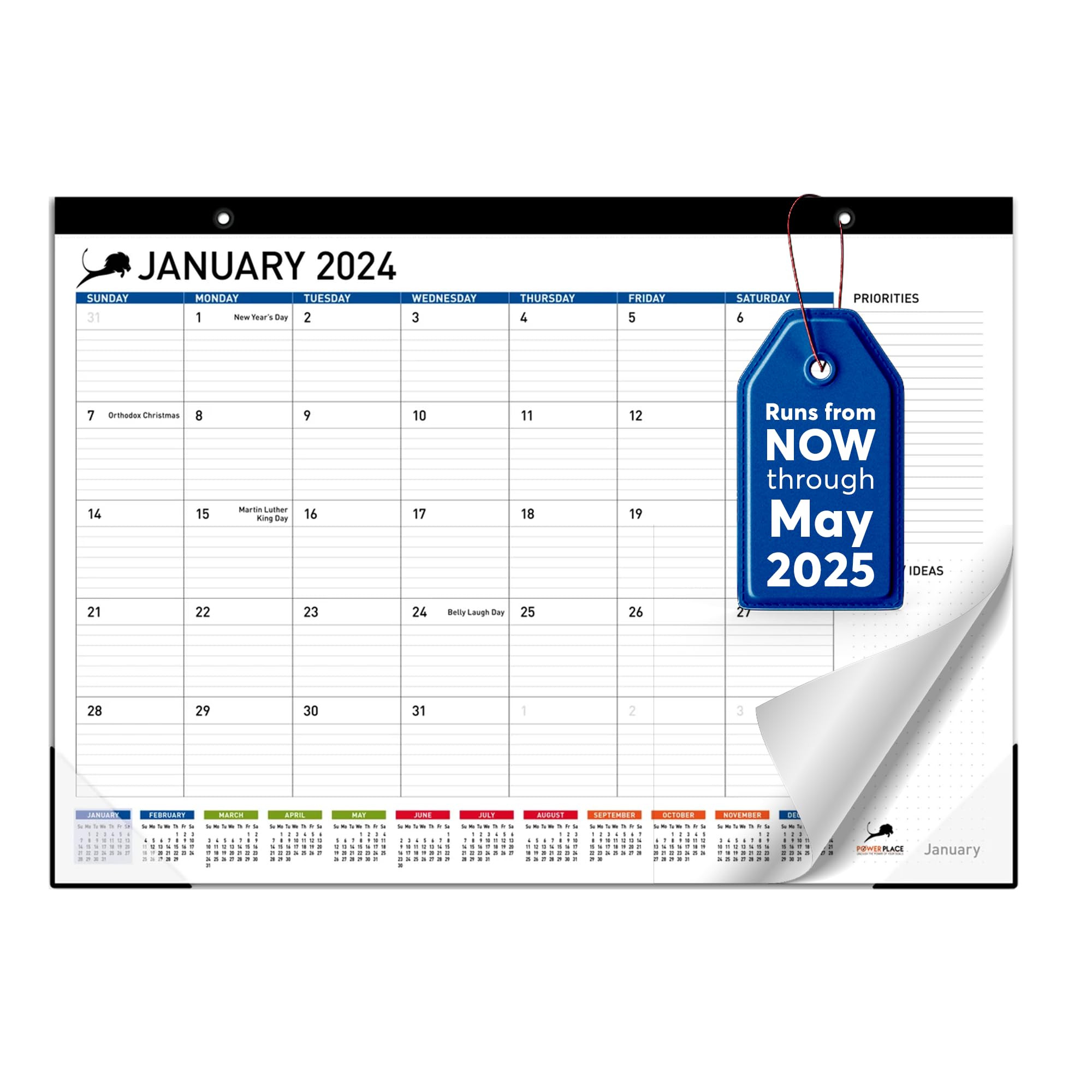 Amazon.com : Large Desk Calendar 2024-2025 - Desktop & Wall Calendar  17"x12" with Holidays To-Do List & Notes for Home Office or School - Big  Desk Pad Monthly Planning Table Calendar (January