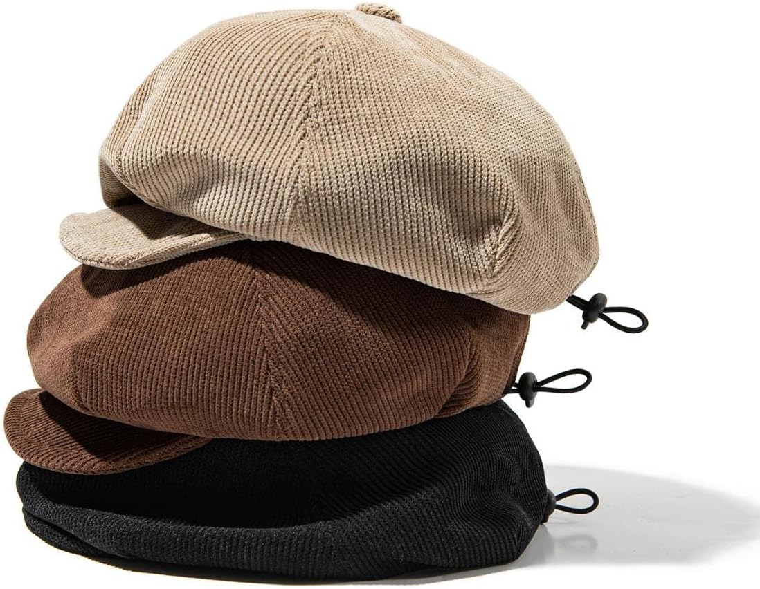 Croogo Men's Newsboy Cap with Snap Button Baker Boy Beret Hat for Women Golf Flat Caps Applejack Gatsby Collection Ivy Hats - Image 5