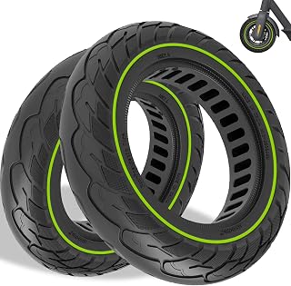 GLDYTIMES 10x2.5 Inches Luminous Green Electric Scooter Tire 60/70-6.5 Solid Tire Fit for Ninebot Max G30P G30LP~Gotrax G5 G6~Hiboy Max 3~Hover 1 Alpha~Zero10X~OKAI Neon Pro, 10" Replacement Wheel