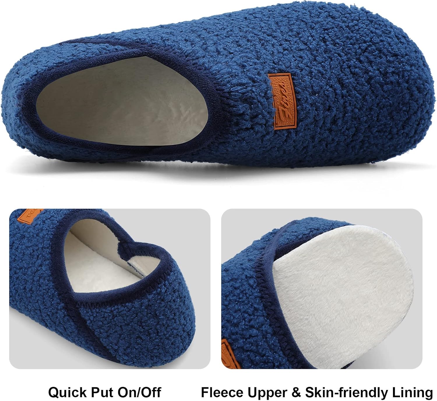 Fires Womens Mens Slippers with Rubber Sole Soft-Lightweight House Slipper Socks Around House Shoes Non Slip Indoor/Outdoor - Image 2