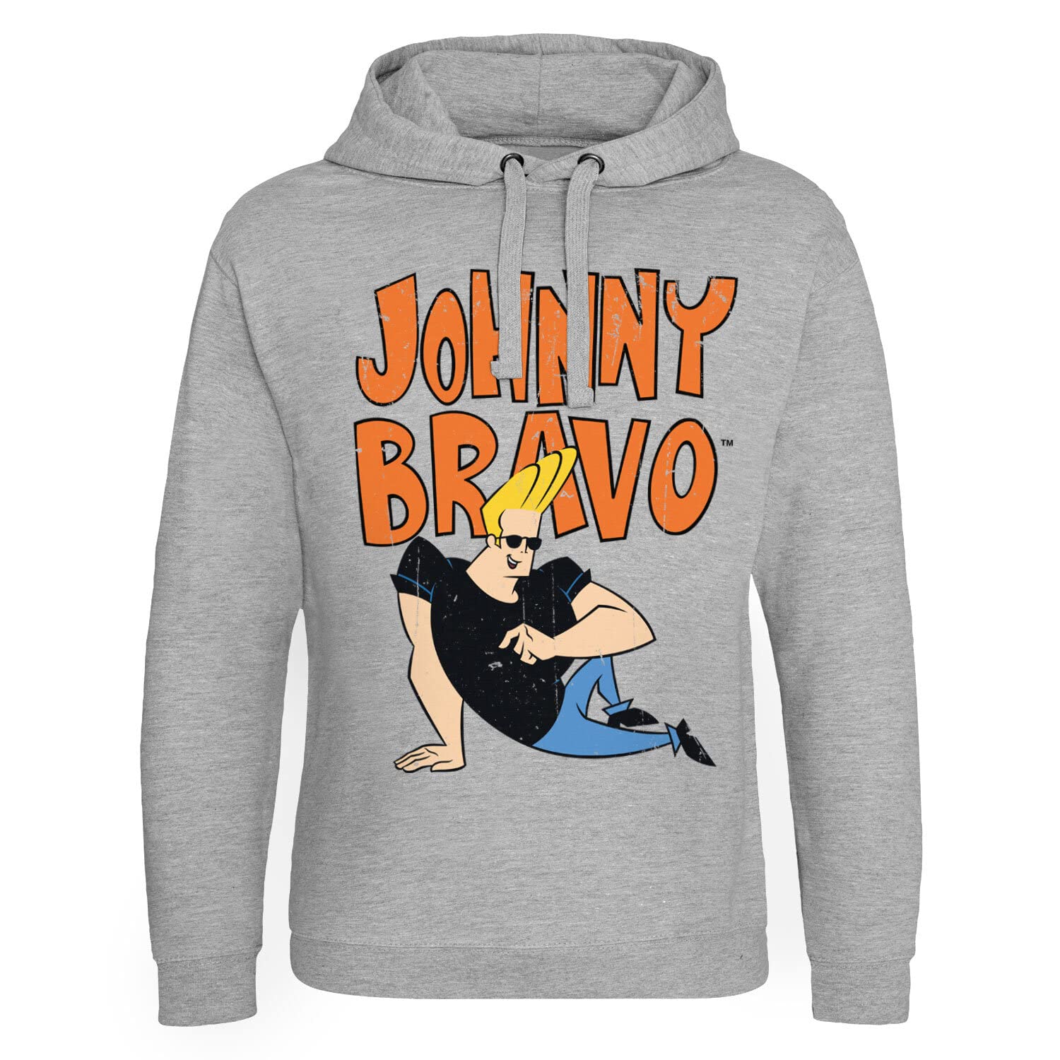 Johnny Bravo Officially Licensed Epic Hoodie (Heather Grey), X-Large