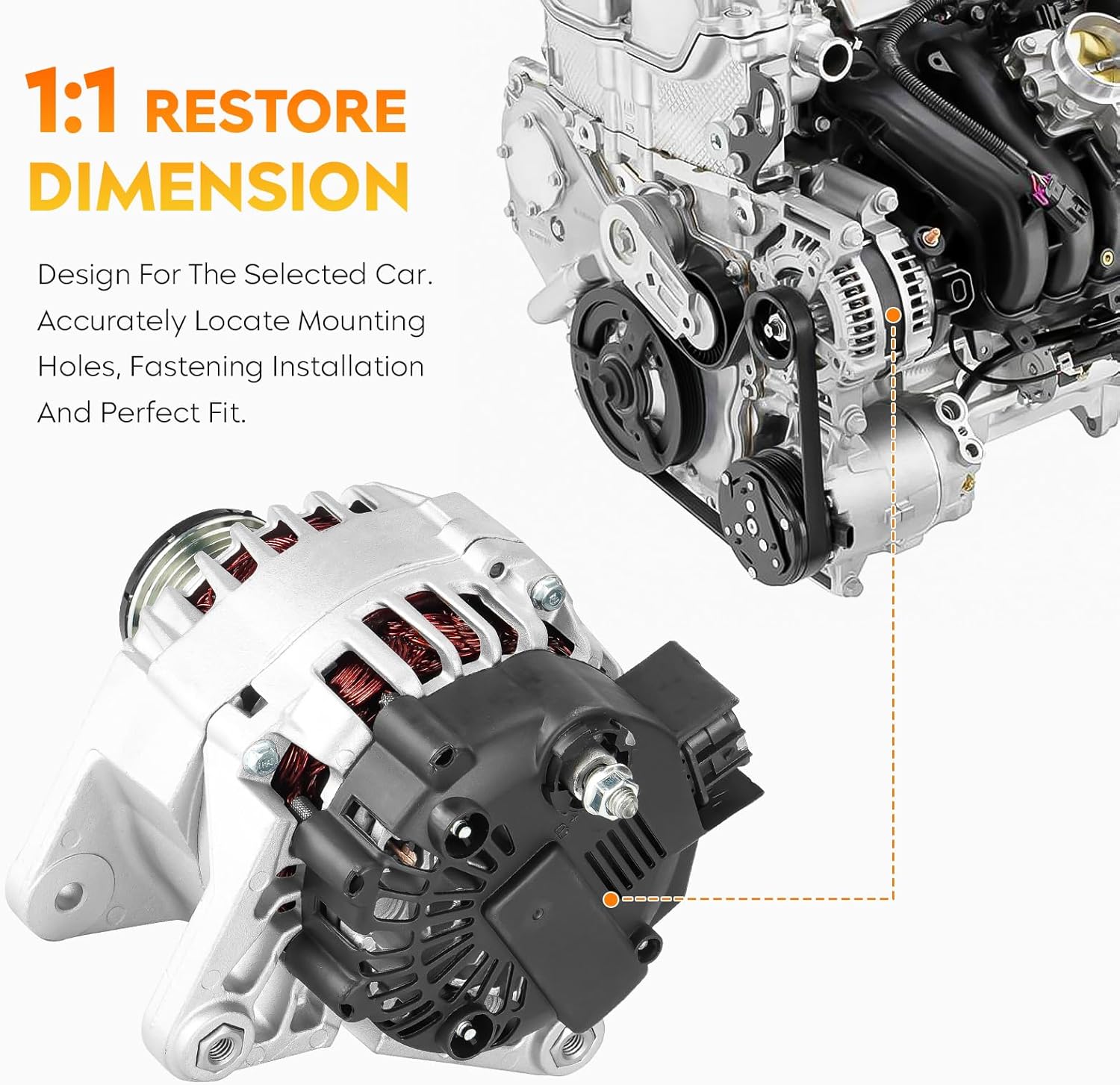 New Alternator for Nissan Sentra 1.8L 2013 2014 2015 2016 2017 2018 2019, AVA0169, AL2430X, 400-40136, 23100-3SH2B; 2611855, 2611855B, 422855, FG12T039