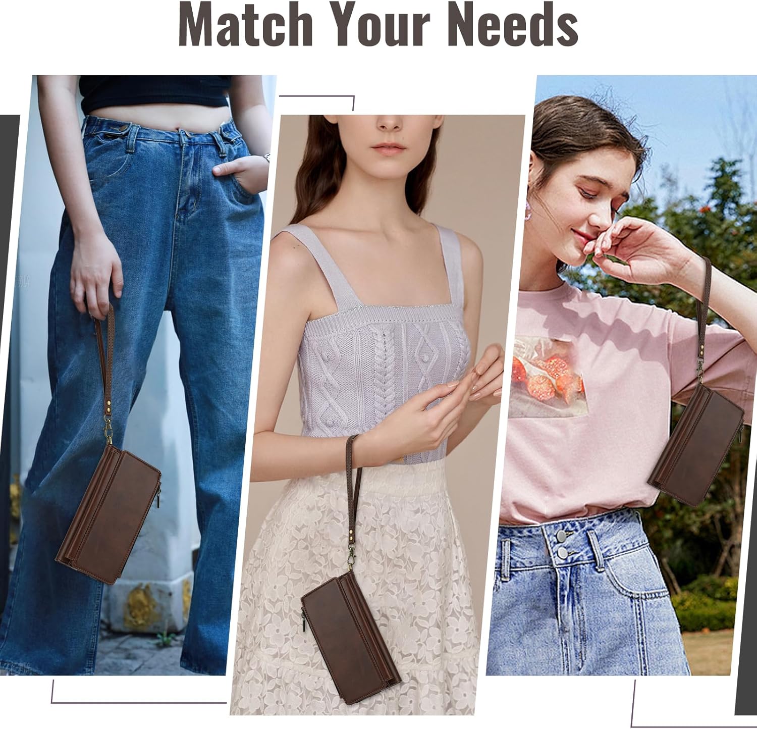 ASAPDOS for Samsung Galaxy Z Fold 6 Wallet Case with S Pen Holder,PU Leather Strap Wristlet Flip Case with Magnetic Closure[S-Pen Fully Compatible],Card Holder[RFID Blocking] and Kickstand Coffee