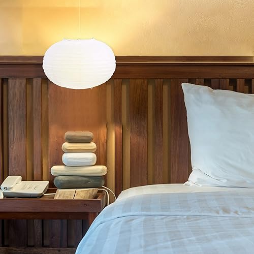 Miniatura 9 de Pantalla de lámpara colgante de hierro para lámpara de 11.81 x 11.81 x 7.48 pulgadas, cubierta de luz para el hogar, hotel, sala de estar (blanco)