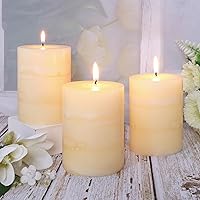 Vista 23 de Velas aromáticas de pilar FLAVCHARM de larga duración, sin goteo, rojas, 3x4 pulgadas