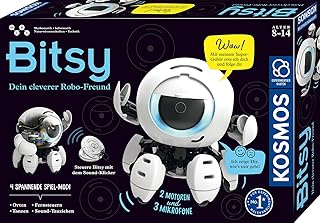 KOSMOS 621094 Bitsy - Dein cleverer Robo-Freund, Roboter für Kinder, Steuere Bitsy mit Sound-Klicker, Spielzeug für Kinder, Experimentierkasten ab 8-12 Jahre