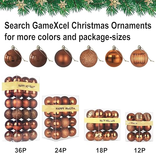 Vista 971 de 18 esferas medianas decorativas navideñas para árbol de Navidad, inastillables, para colgar, color púrpura, 2.5 pulgadas, paquete de 18