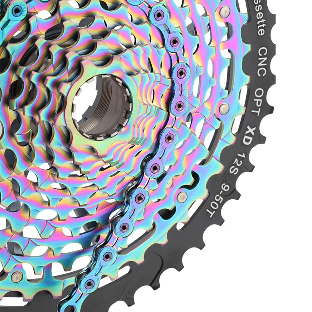 eBike Fahrradkette SUMC E10, E11, E12 für 10, 11, 12-Gang QUICKLINK 136 Glieder, 1/2" x 11/128", rostfrei, kompatibel mit SHIMANO, SRAM... verstärkt (E12 Nébula)