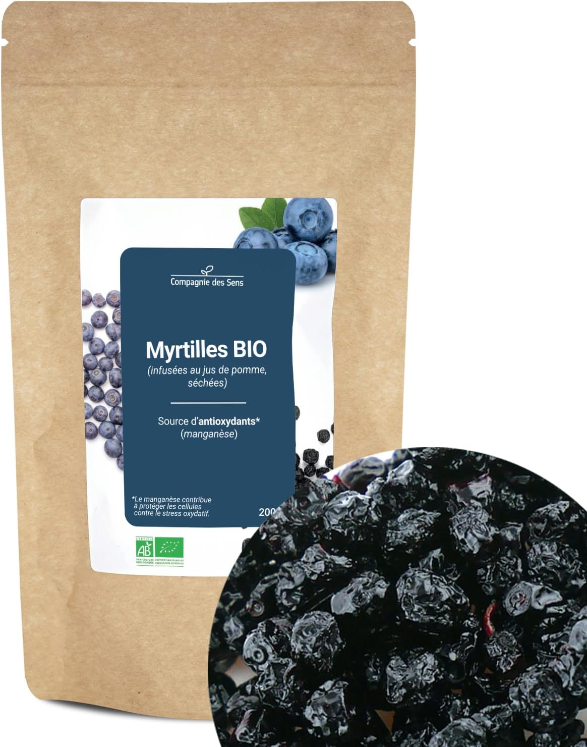 Myrtilles bio séchées 200g