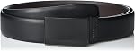 Perry Ellis mens Reversible Leather Belt With Black Pattern PlaqueBelt