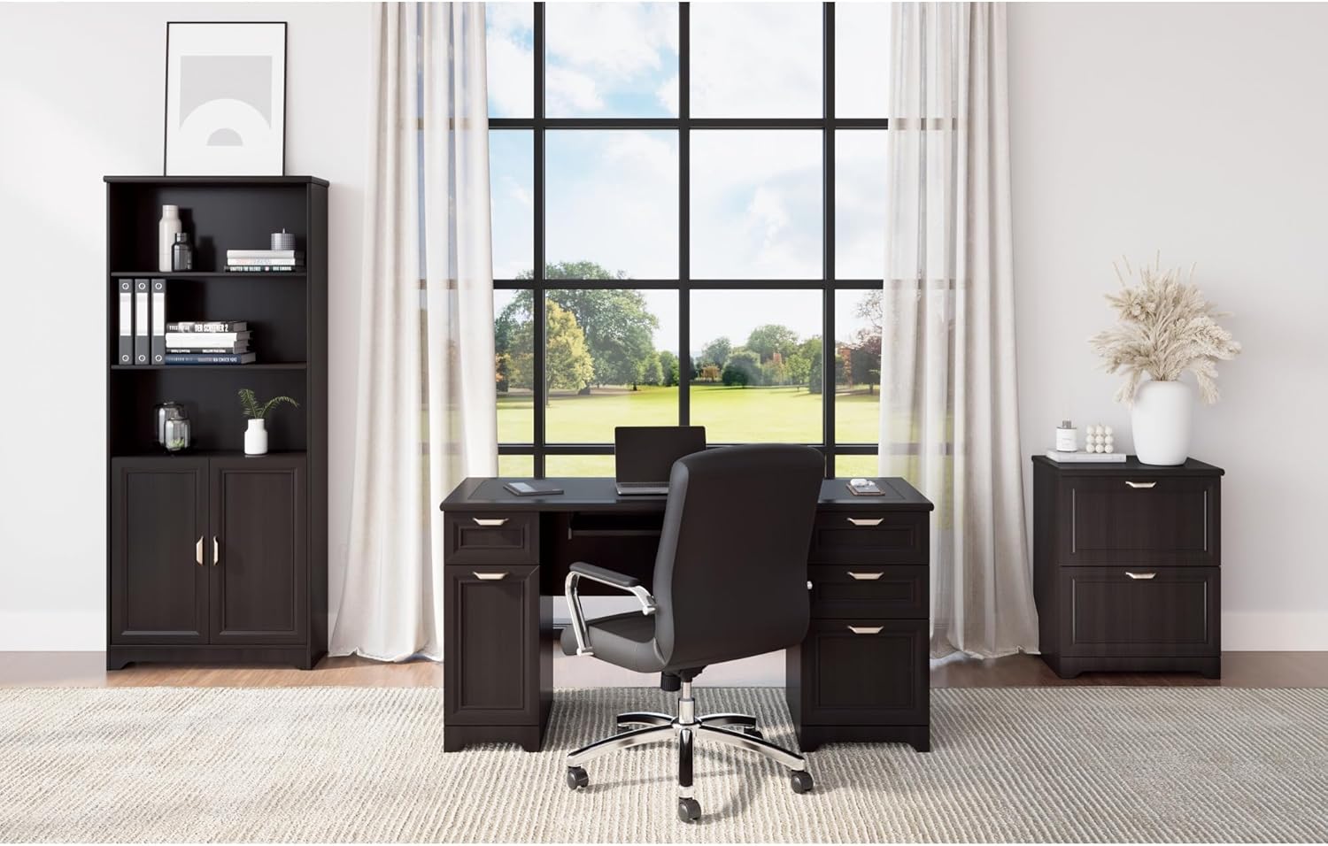 Realspace® Magellan 23-1/2"W x 16-9/16"D Lateral 2-Drawer File Cabinet, Espresso