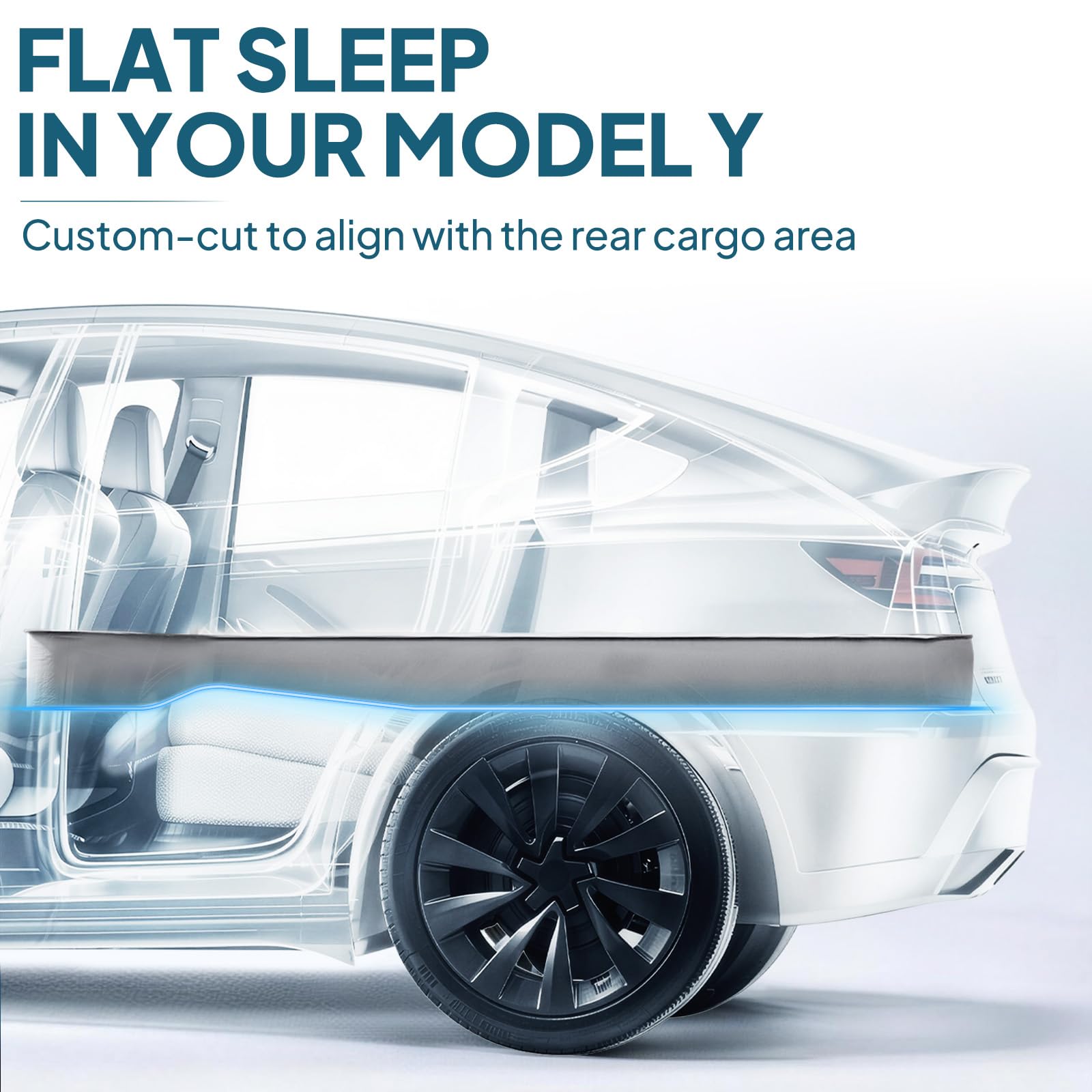 Lost Horizon Air & Foam Camping Matratze Custom Fit für Tesla Model Y, Selbstaufblasende Isomatte mit Luftpumpe, 12,7 cm dick, R-Wert 13