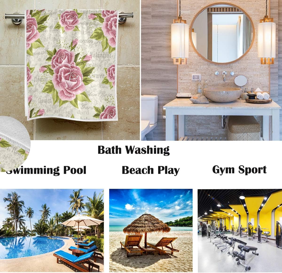 Buy Pfrewn Vintage Rose Floral Hand Towels 16x30 In Pink Roses Flowers Leaves Bathroom Towel Soft Absorbent Small Bath Towel Kitchen Dish Guest Towel Home Bathroom Decorations Online In Indonesia B087tcw2s1