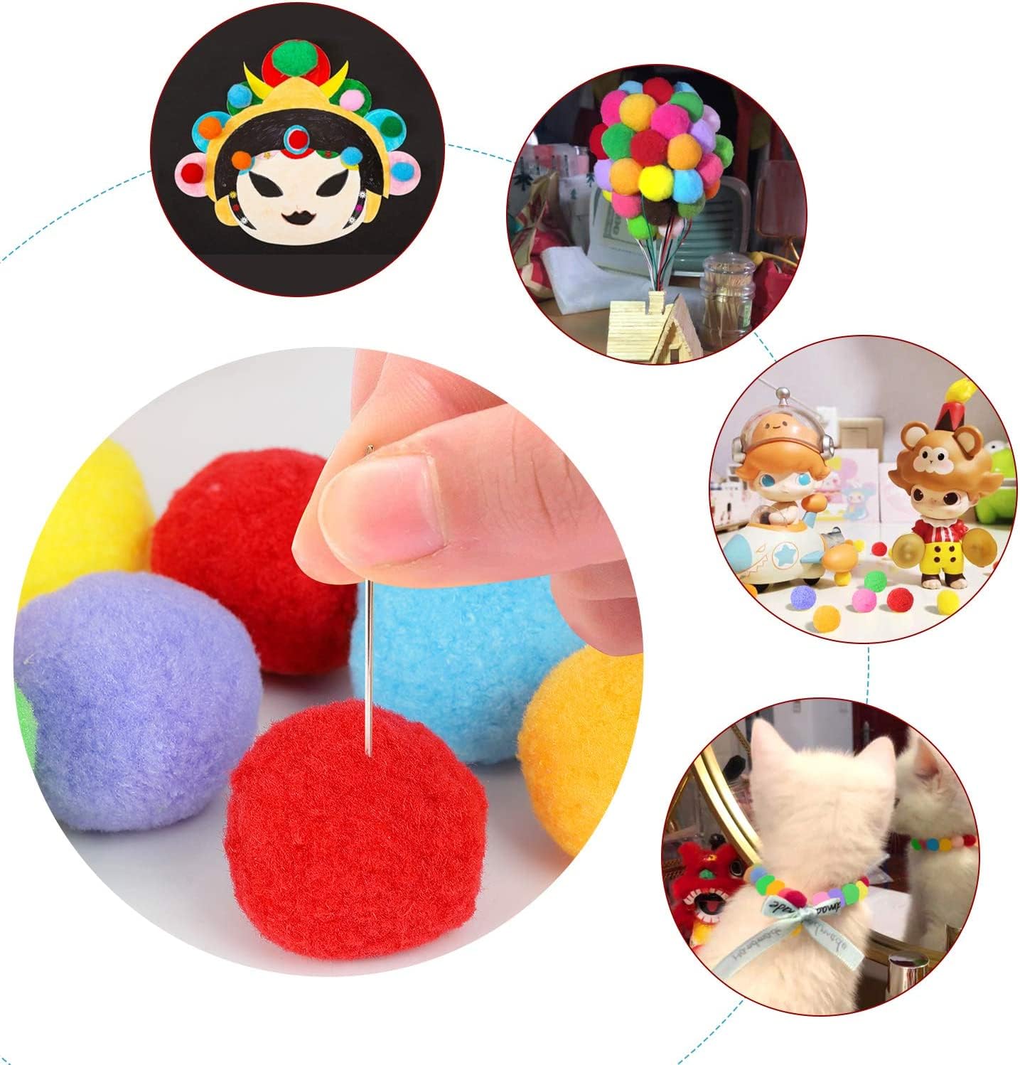 Handloom hub Jumbo Pom Poms Balls 2 Inch 50 mm for Hobby Supplies and DIY Creative Crafts, Party Decorations,Bright Yellow (Multi, 30)
