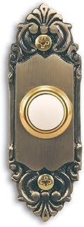 Heath Zenith SL-925-02 Wired Door Chime Push Button, Antique Brass with Lighted Center