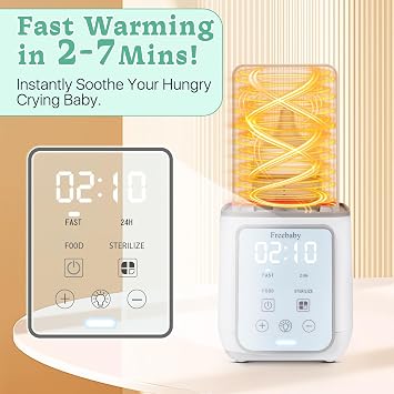 Freebaby Bottle Warmer,Fast Baby Bottle Warmer for Breast Milk & Formula, Accurate Temperature Control,Milk Warmer for All Bottles, Easy to use,24H Keep, Thawing, Sterilizing & Food Heating(Gray)