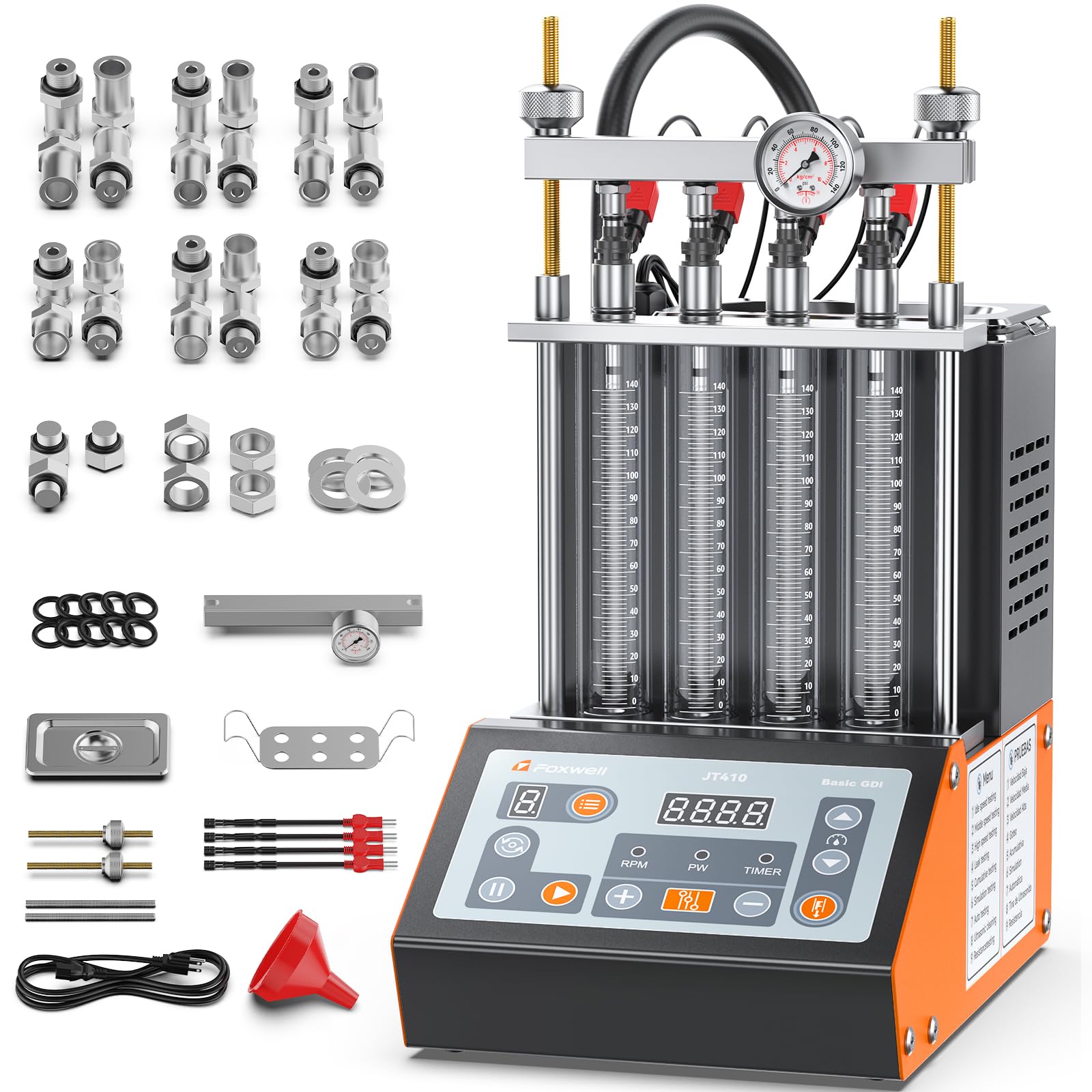 FOXWELL JT410 Fuel Injector Tester &amp; Cleaner Machine with Ultrasonic Clean