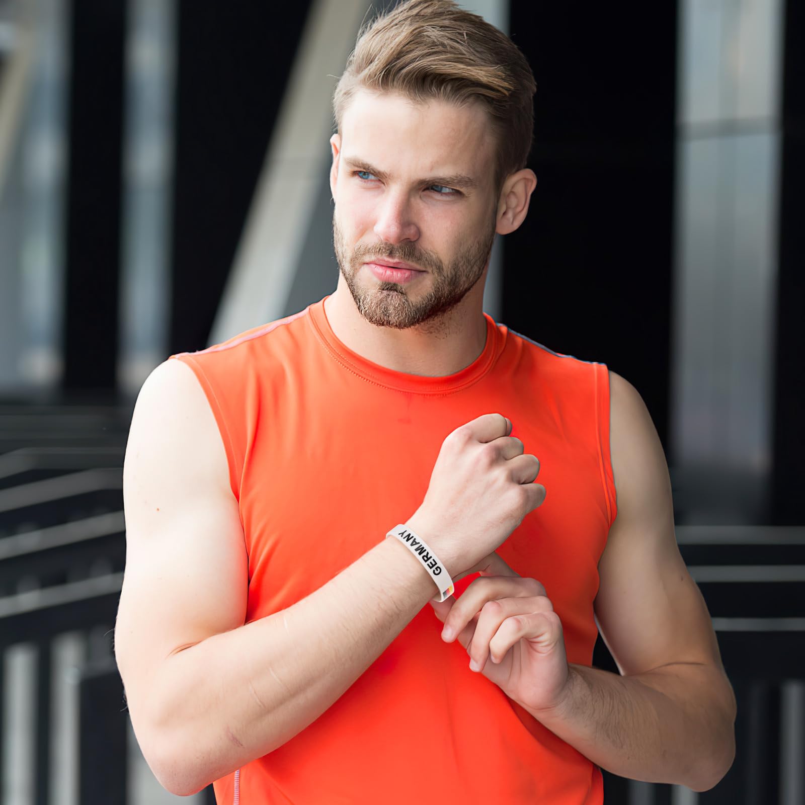 BESPORTBLE Lot de 10 bracelets en silicone Allemagne - Bracelets de sport robustes en caoutchouc