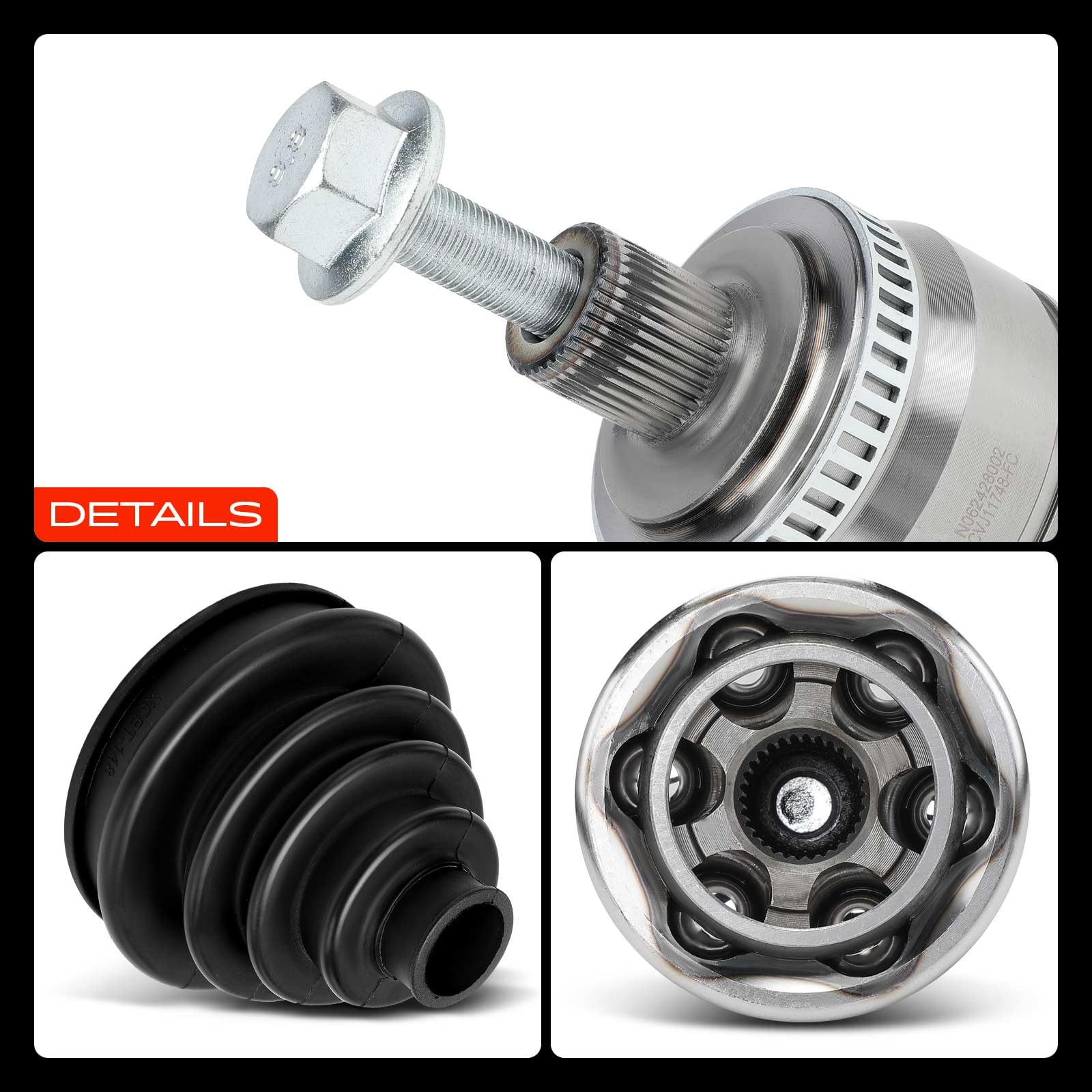 Frankberg Kit de juntas homocinéticas lado de la rueda eje delantero | Compatible con: P.a.s.s.a.t Variante 3B5, P.a.s.s.a.t Variante 3B6, A6 4B2 4B4, P.a.s.s.a.t 3B3, A6 Avant 4B5 4B6