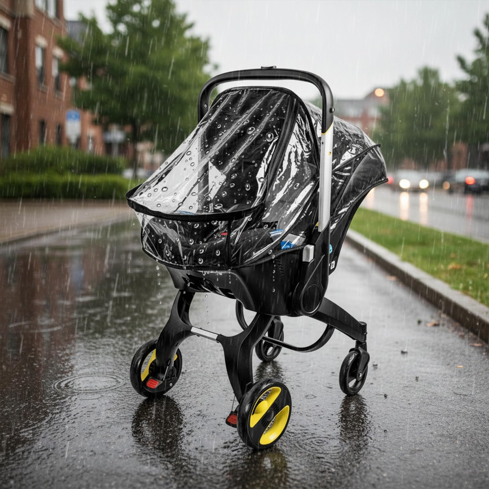 Rain Cover for Baby Stroller Pushchair rain Cover with Doona Stroller Universal pram rain Cover for Pushchair Pram Windproof Waterproof Travel Outdoor Use - Image 4