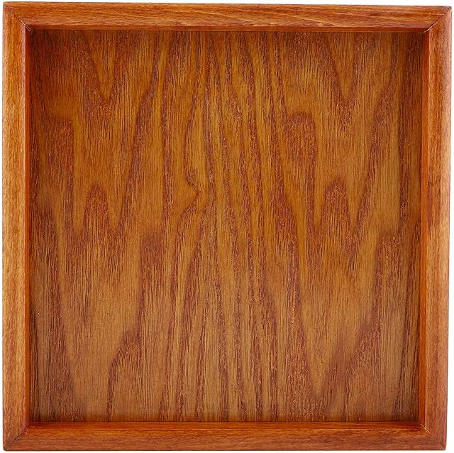 Wood Tray, Wooden Food Serving Tray Square Solid Wood Tea Tray Wooden Tea Serving Tray Handcrafted Decorative Tray for Coffee Tea Snacks Breakfast Dinner (20 * 20CM)