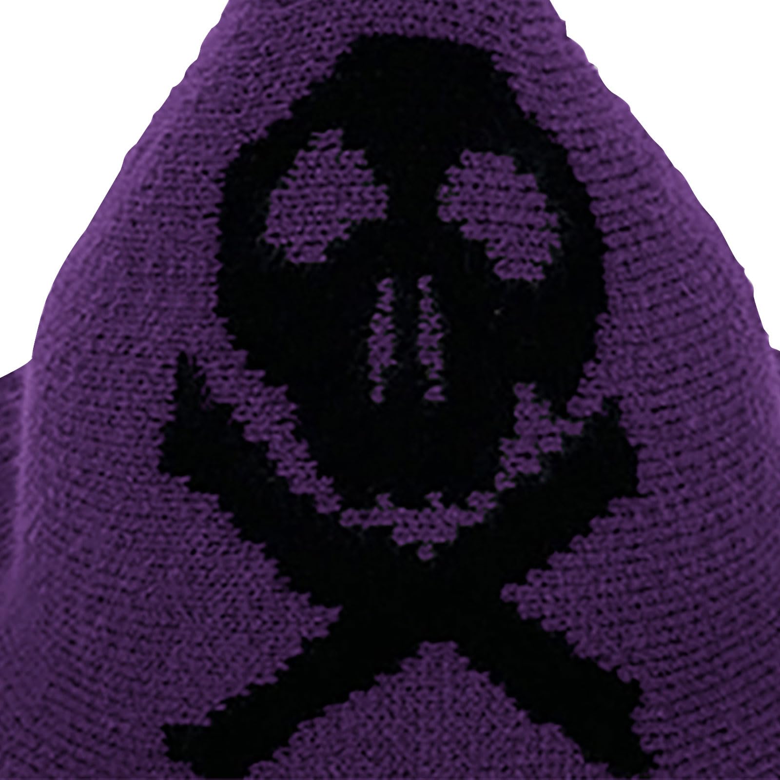 YAMEE Halloween Skull Witch Hat, Wool Knit Wizard Hat for Men & Women, Knitted Cap for Party Costume (Purple, M) - Image 4