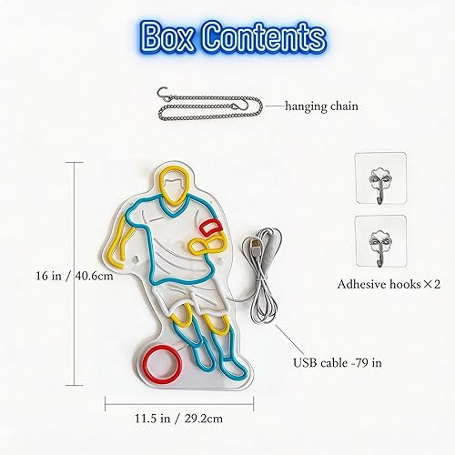 Miniatura 12 de Luz de neón retro de béisbol en azul eléctrico y rosa, vibrante decoración de pared LED para sala de juegos, dormitorio de TikTok y bar, regalo Azul