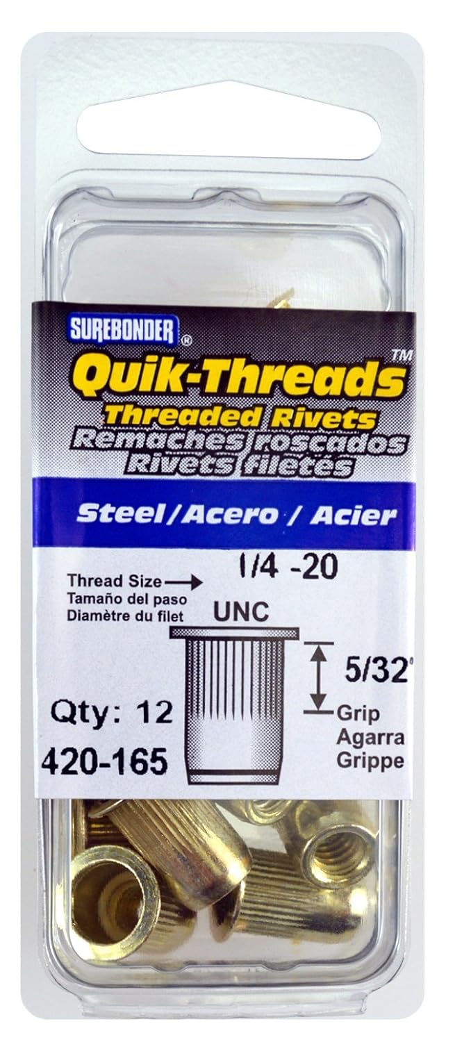 Fpc Surebonder 420-165 1/4-20 Steel Threaded Insert 12 Count